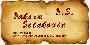 Maksim Selaković vizit kartica